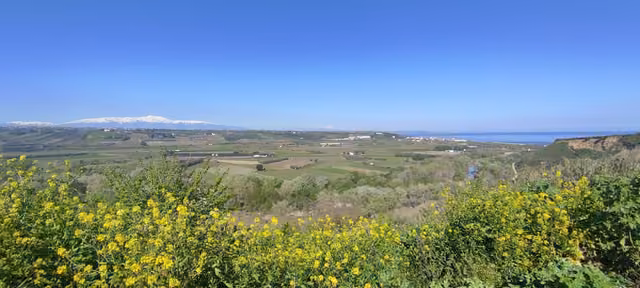 I campi che degradano verso l’Adriatico