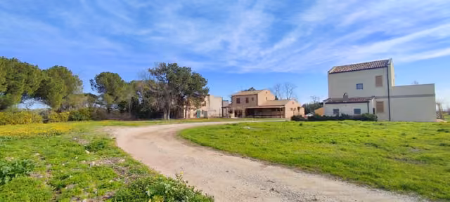 La strada sterrata che porta all’Agriturismo Arkadia